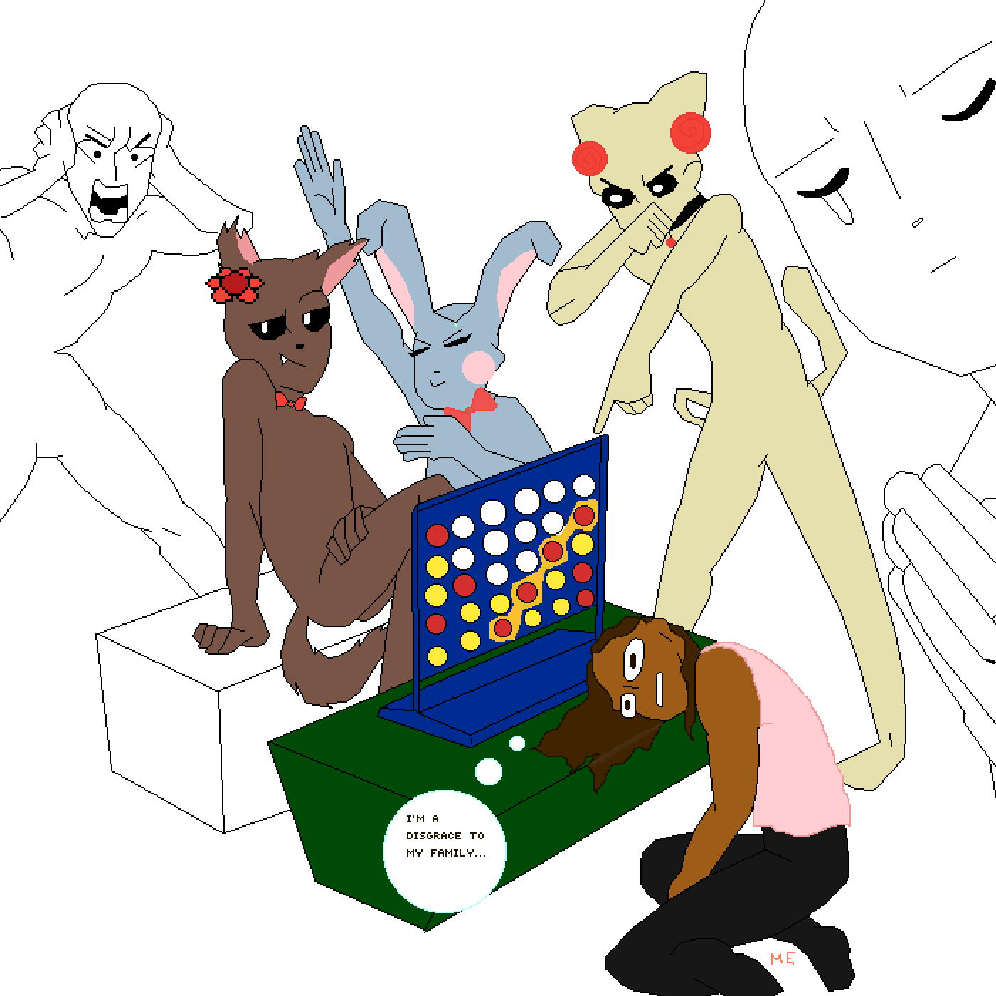 Connect 4 Master - Cartoon Clipart (1400x1400), Png Download