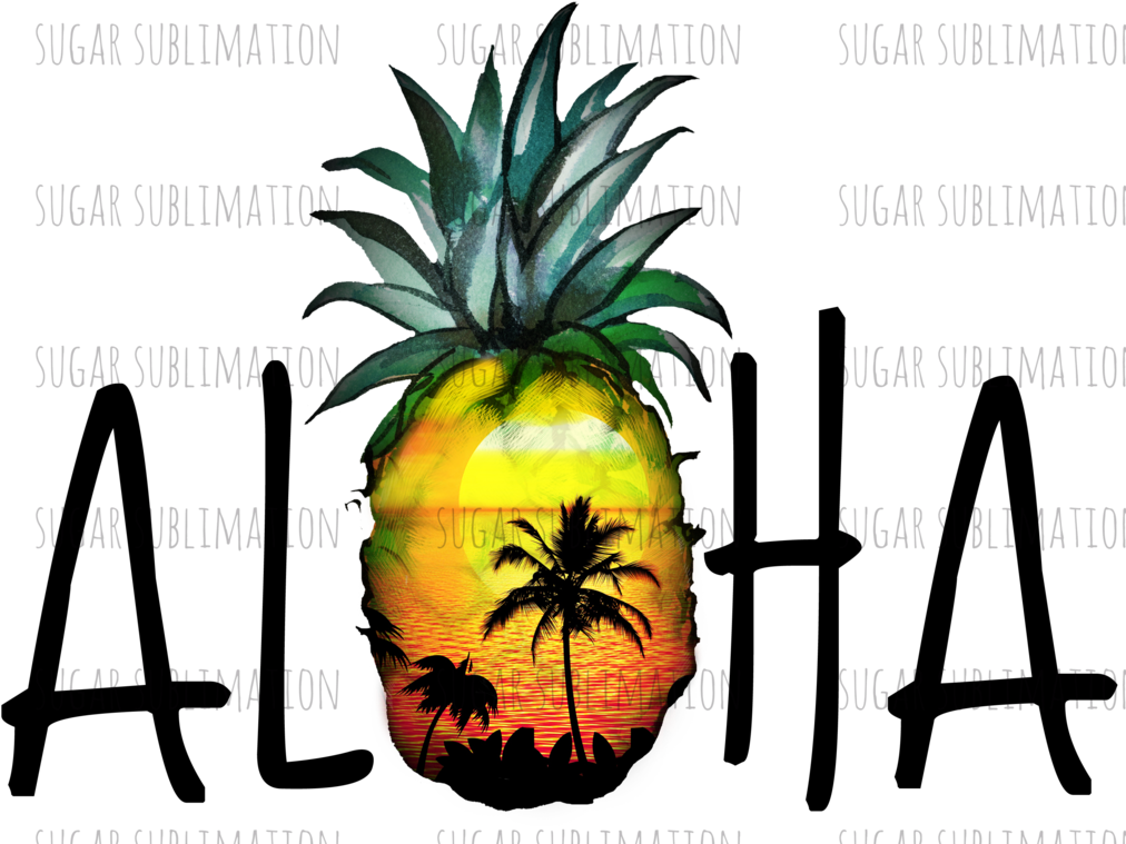 Aloha Pineapple Sunset Clipart (1024x791), Png Download