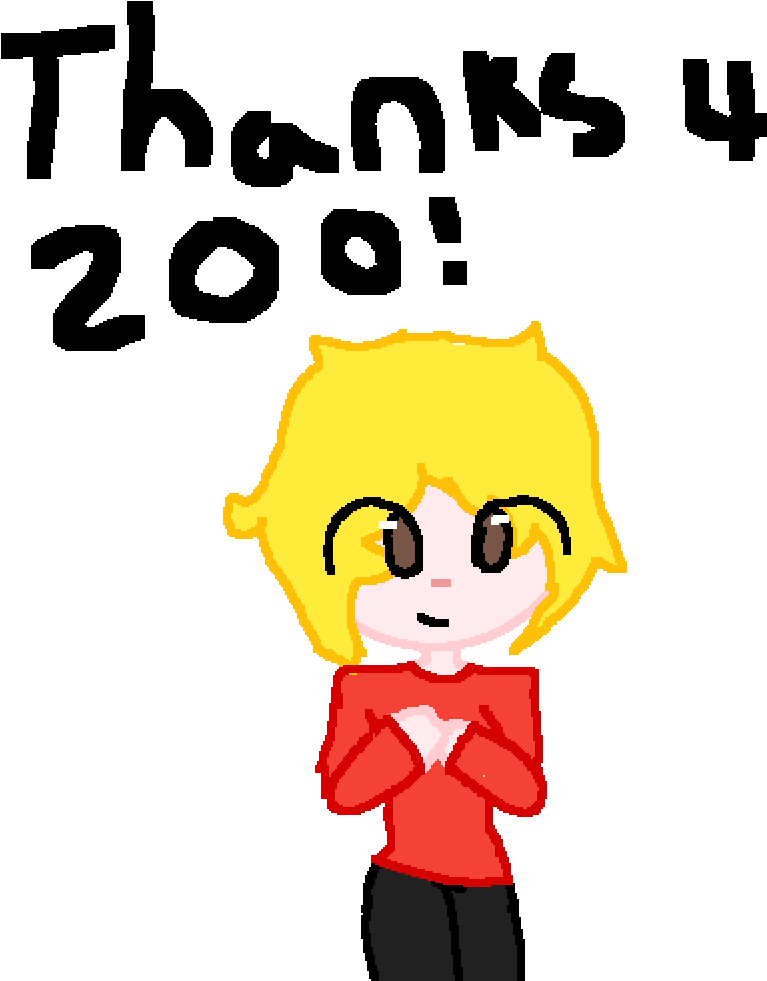 Thank You For 200 Followers Ow O - Cartoon Clipart (1000x1000), Png Download