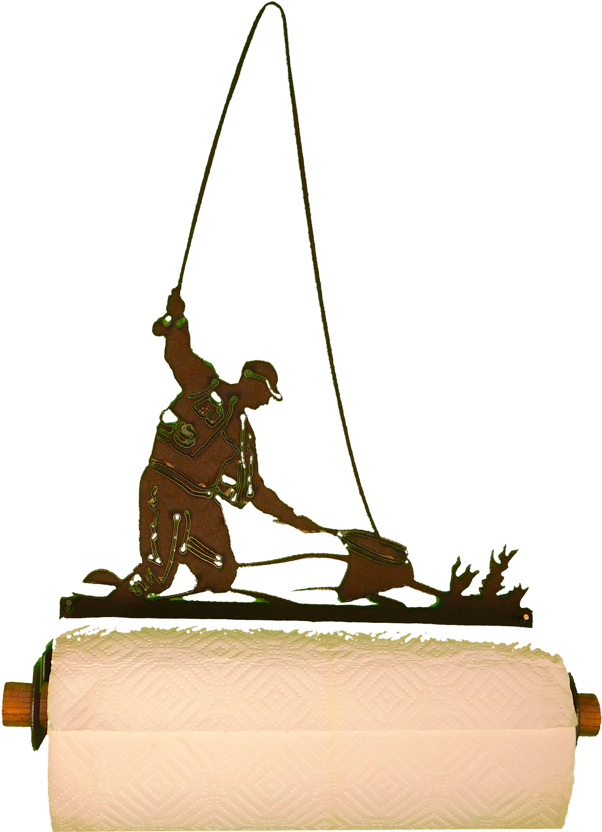 Wall Paper Towel Holder Fisherman Larger Image - Cast A Fishing Line Clipart (4608x3456), Png Download