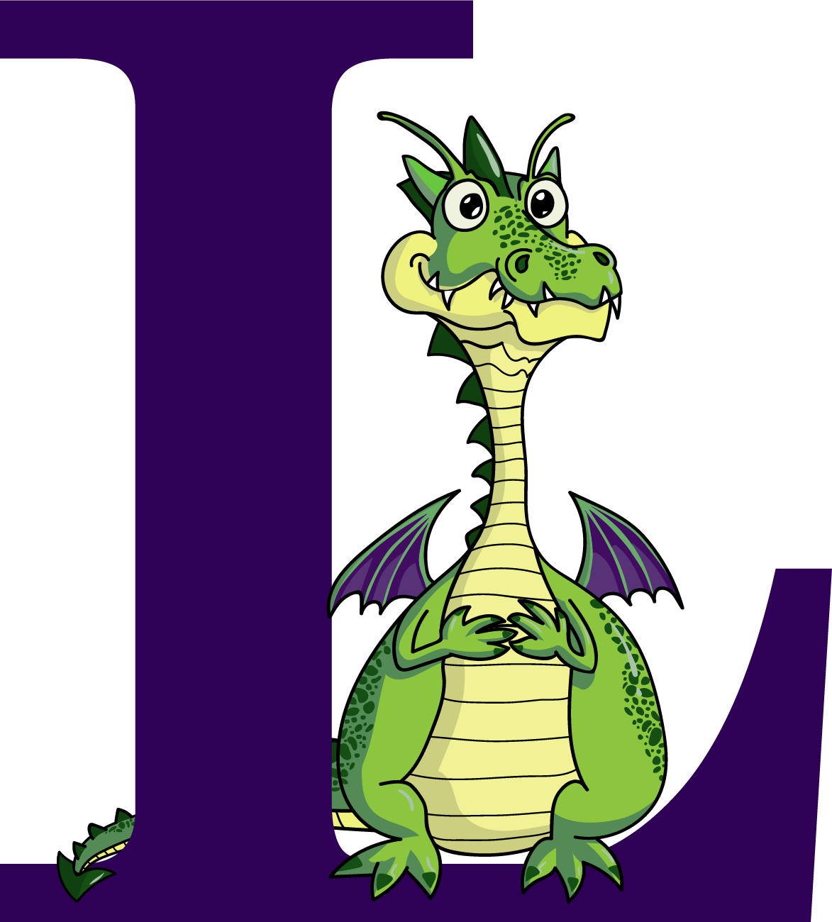 Luxford Elementary School - Cartoon Dragon Sticker Clipart (1173x1300), Png Download