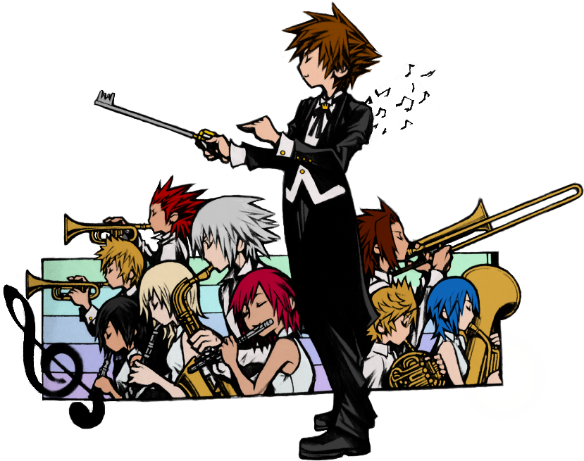 Here It Is The Lineart Belongs To Tetsuya Nomura - Kingdom Hearts First Breath Concert Clipart (851x691), Png Download