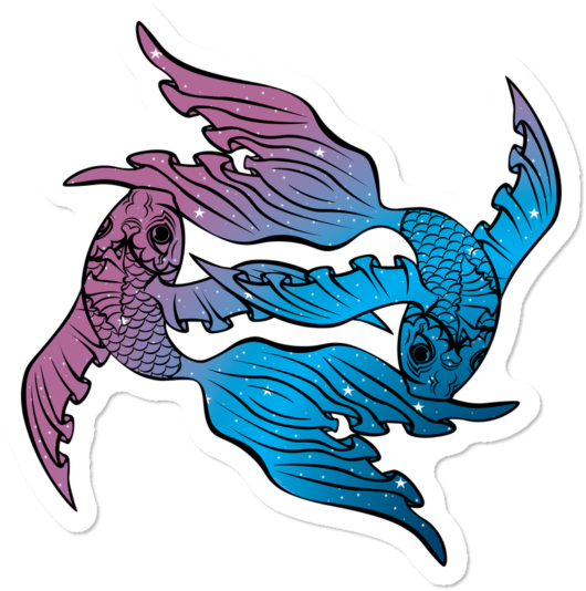 Aquarius $3 - Pisces Sticker Clipart (650x650), Png Download