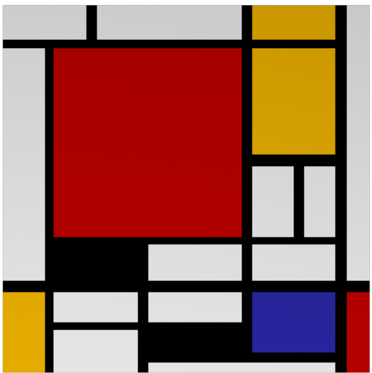 Composition Wall Decoration 1346cc97af Xxl - Piet Mondrian Ohne Titel Clipart (1000x1000), Png Download