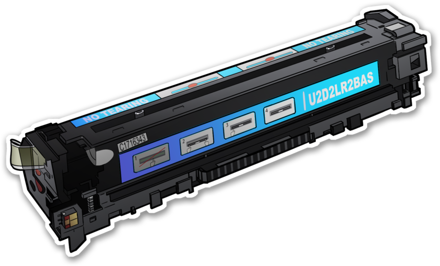 Cyantonercartridgeborder - Locomotive Clipart (1000x563), Png Download