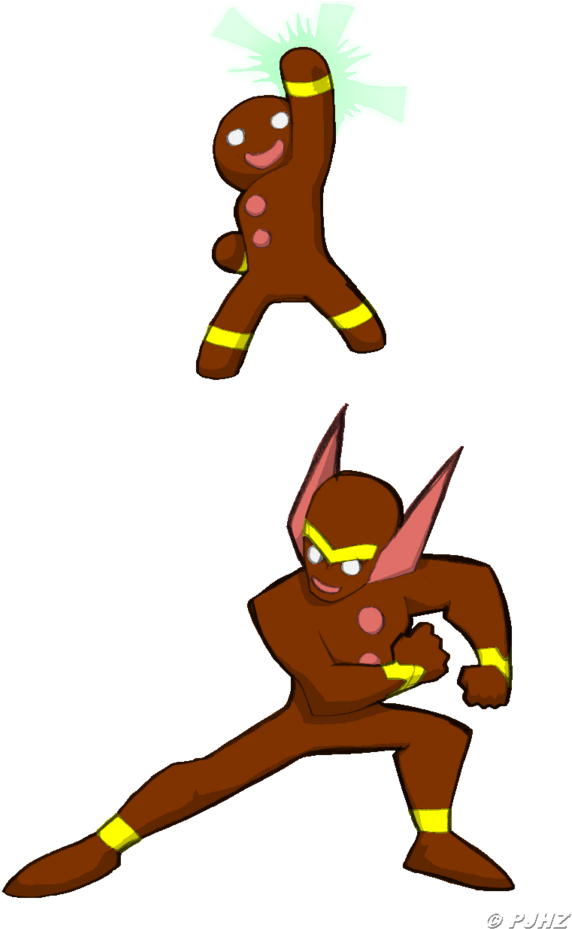The Gingerbread Man By Projecthazoid On Clipart Library - Gingerbread Man Superhero - Png Download (572x929), Png Download