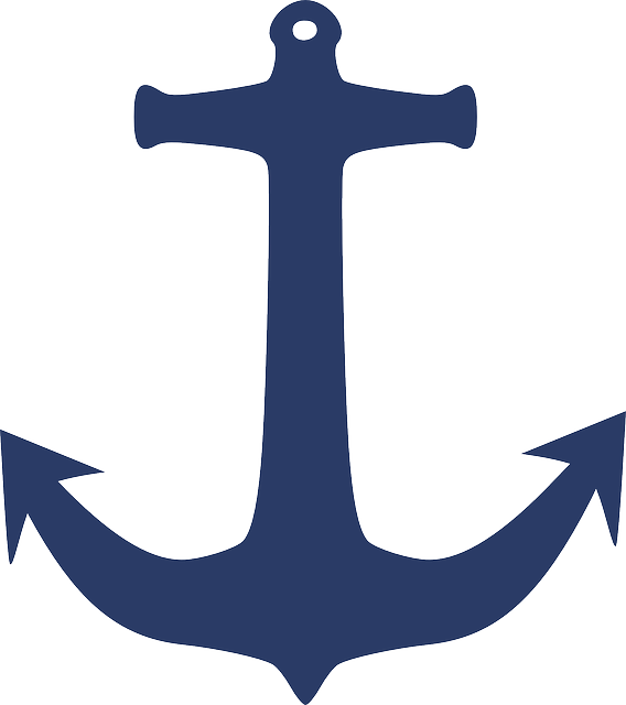 Anchor, Sea, Yacht, Navy, Vessel, Marine, Sailing - Navy Anchor Clip Art - Png Download (568x640), Png Download