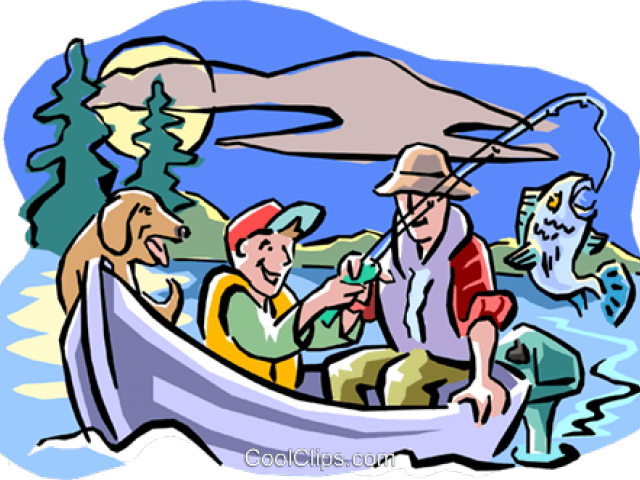 Dog Clipart Fishing - Cartoon - Png Download (640x480), Png Download