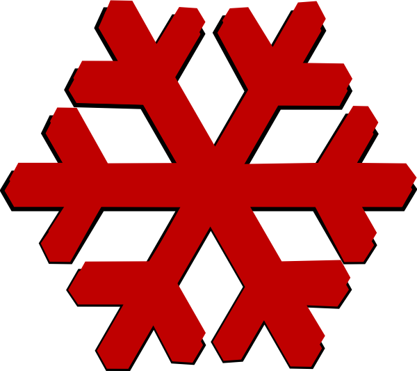 Red Snowflakes Vector Png Clipart (600x533), Png Download