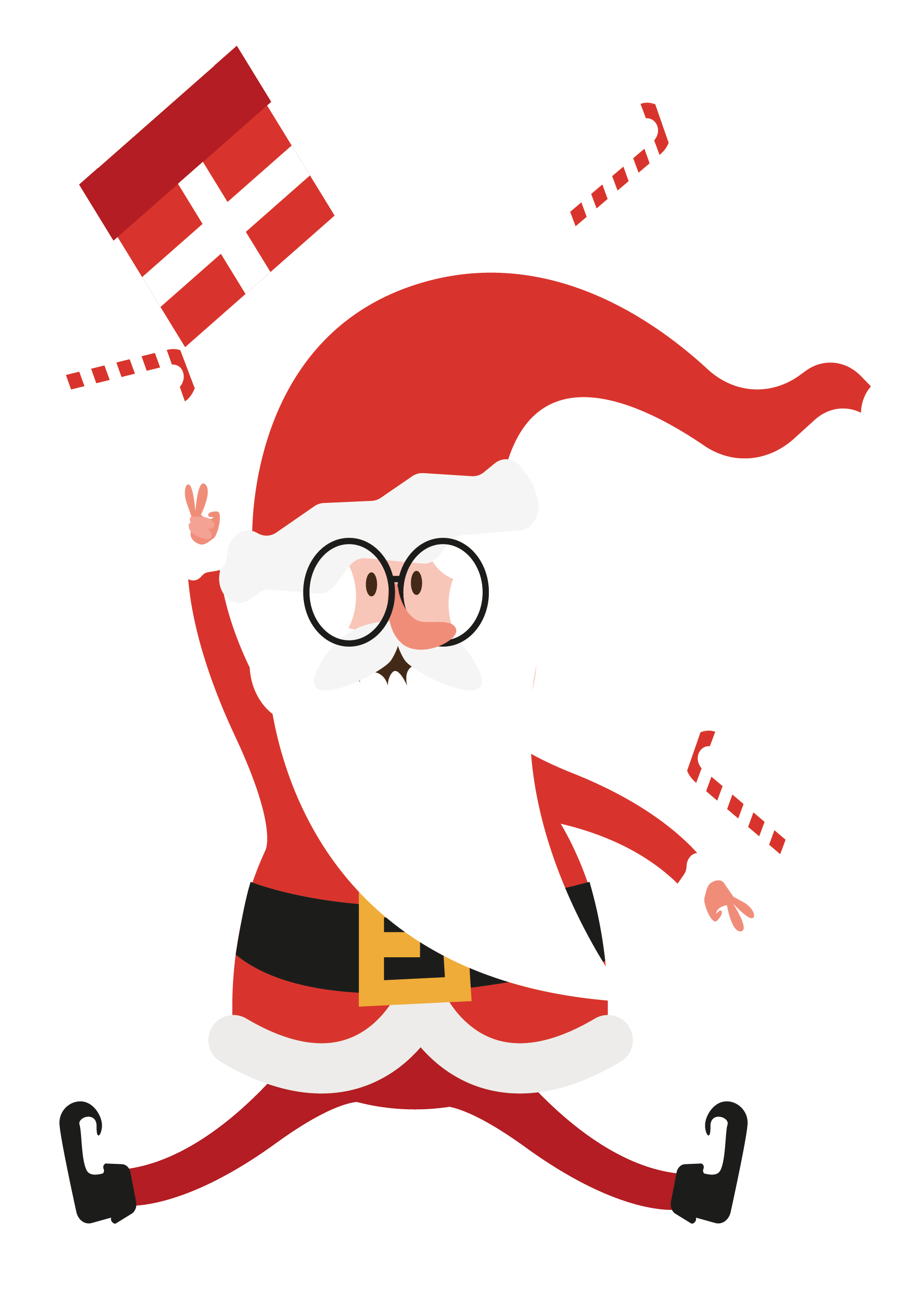 Santa Claus Christmas Clip Art A - Cartoon - Png Download (1928x2712), Png Download
