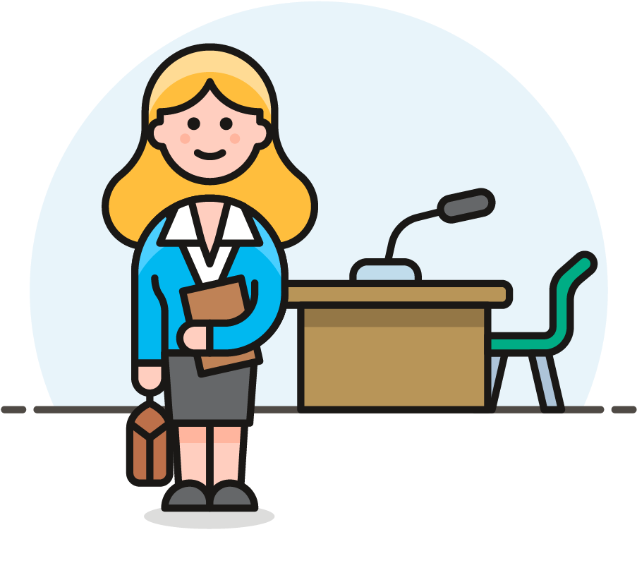 35 Lawyer Female Caucasian - Cartoon Clipart (1025x1148), Png Download