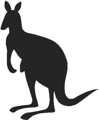 Kangaroo Silhouette Free Png Image - Kangaroo Stencil Png Clipart (640x592), Png Download
