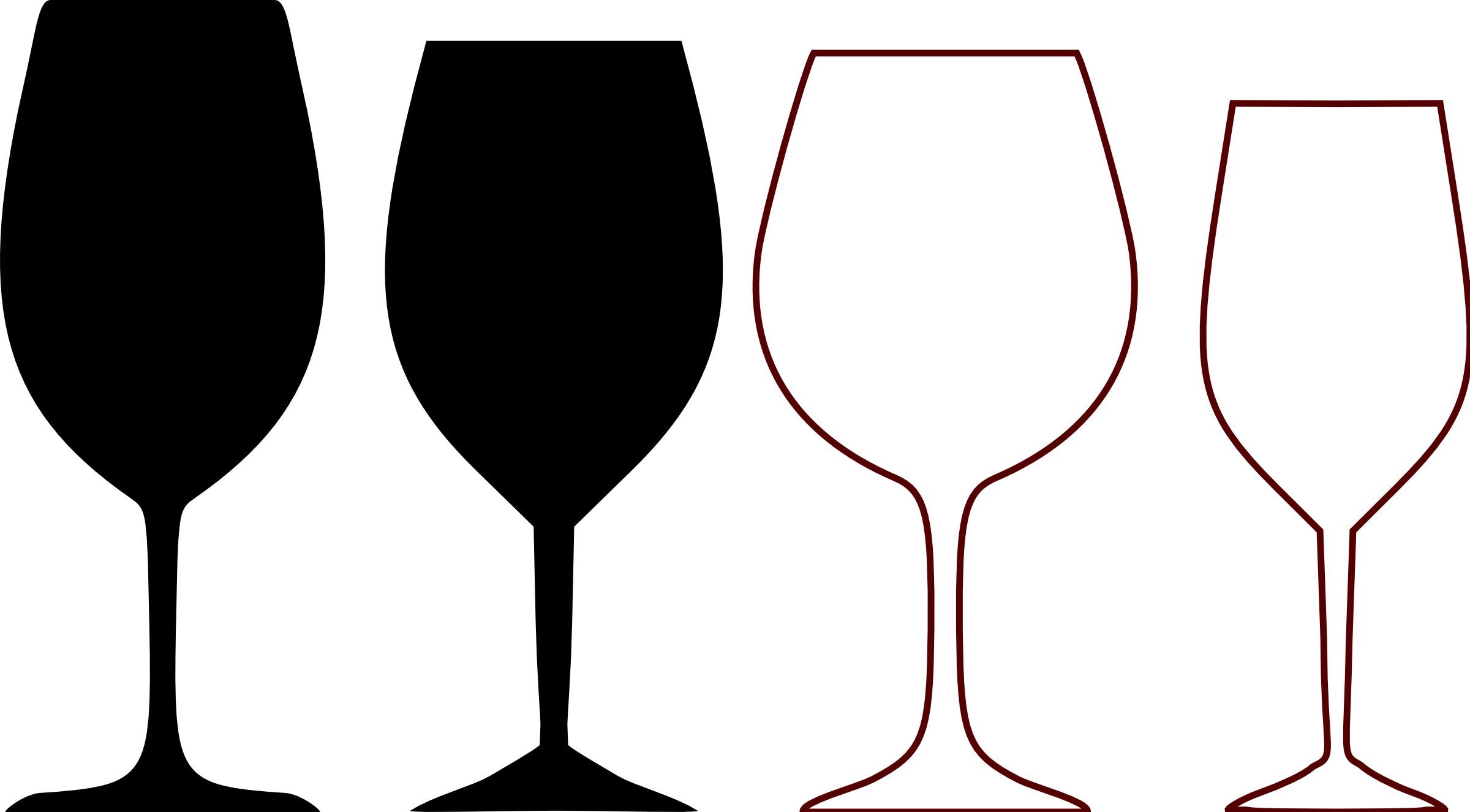 Clipart Of Glass, Wine And Partner - Wine Glass - Png Download (2400x1326), Png Download