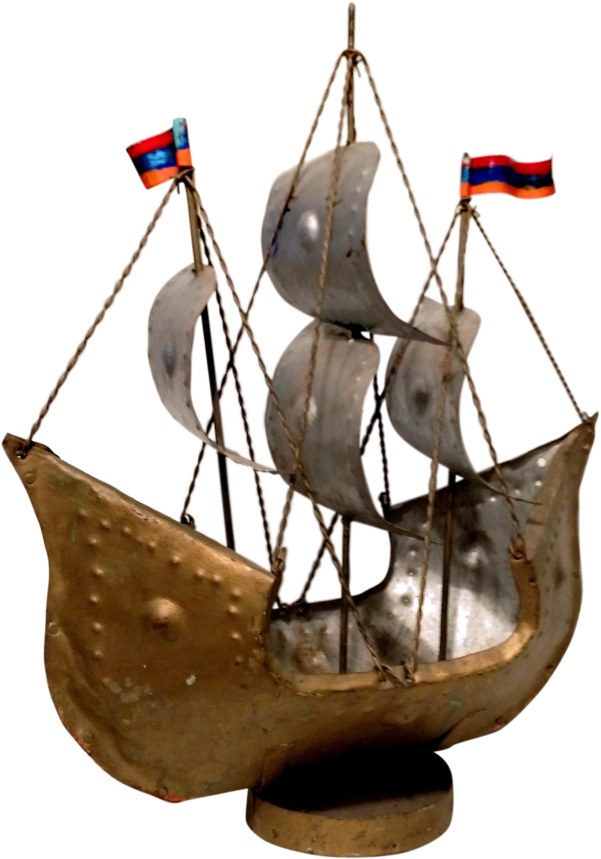 Vintage Spanish Handmade Metal - Galleon Clipart (2328x3323), Png Download