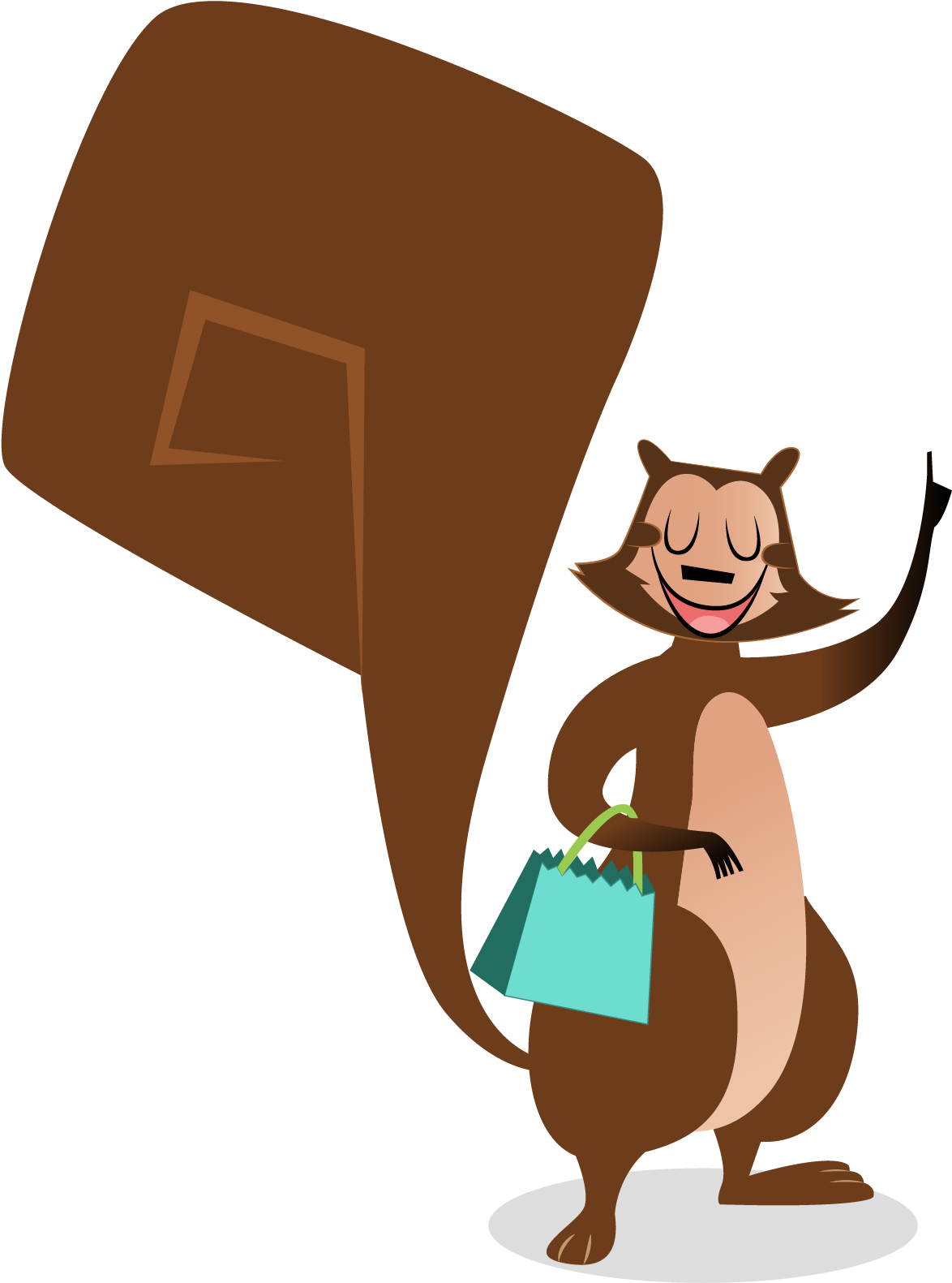 Cartoon Pearl The Squirrel Smiling With A Shopping - Cartoon Clipart (1189x1653), Png Download