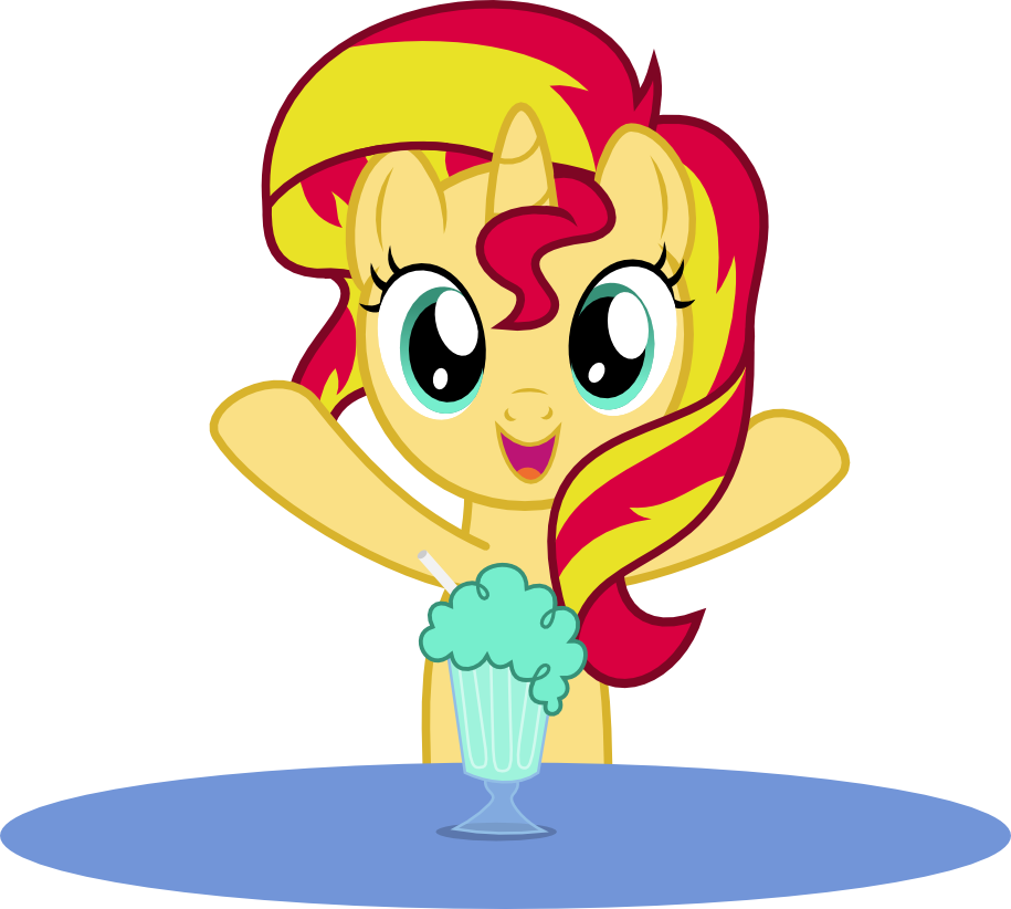 Milkshake Clipart Happy - Sunset Shimmer Filly - Png Download (915x822), Png Download