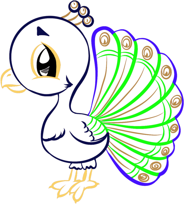 Cool Peacock Pictures To Color Top Ideas - Cartoon Clipart (1024x768), Png Download