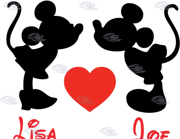 Kiss Clipart Minnie Mouse - Minnie And Mickey Black And White - Png Download (640x480), Png Download