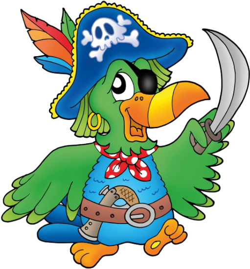 Papagei - Cartoon Pirate Parrot Clipart (556x600), Png Download