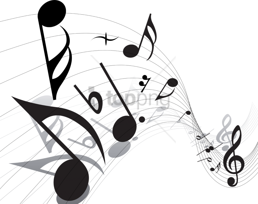 Free Png Color Music Notes Png Png Image With Transparent - Music Notes Png Vector Clipart (850x670), Png Download
