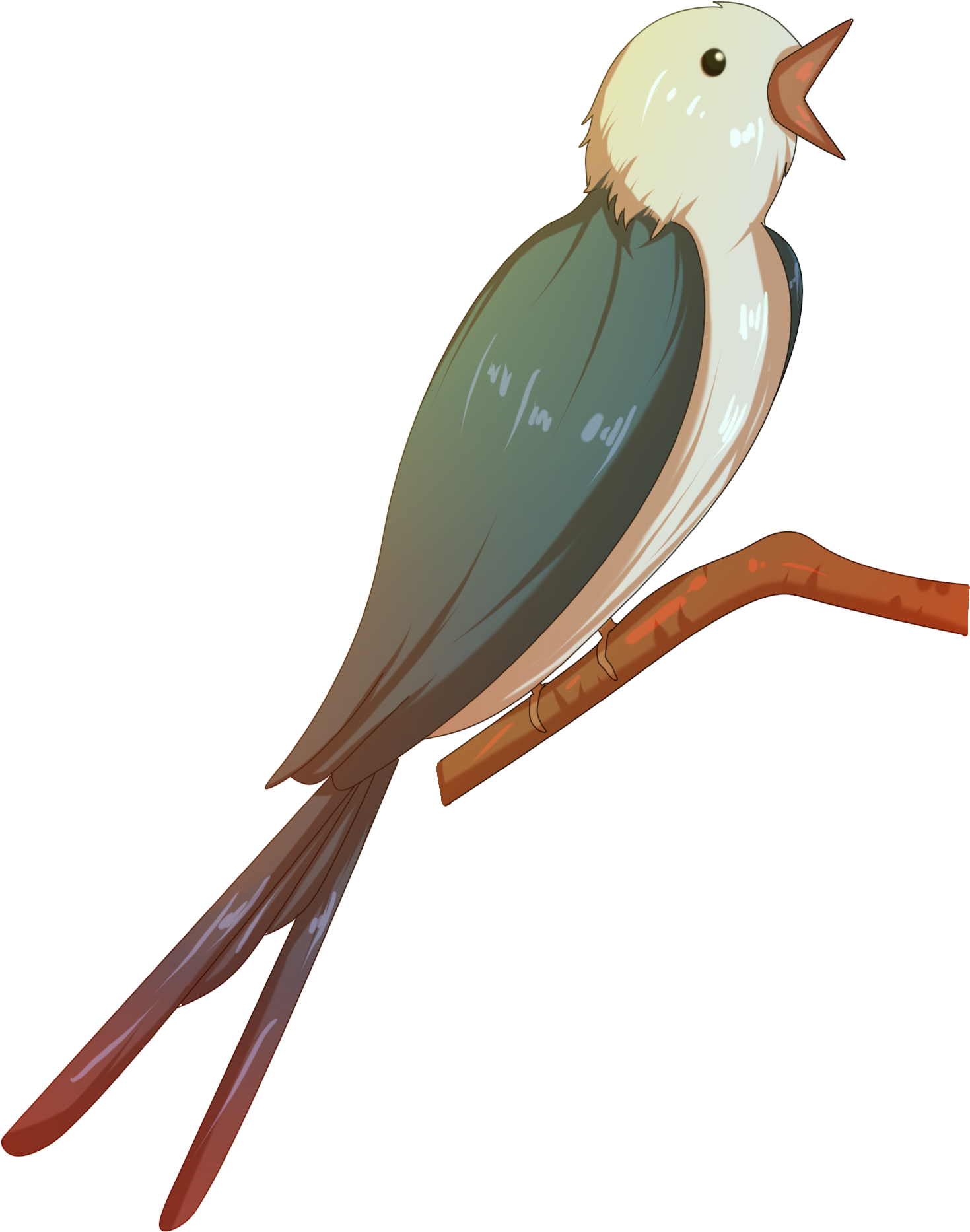 Animals Wings Swallows Dark Green Png And Psd - Parrot Clipart (2000x2000), Png Download