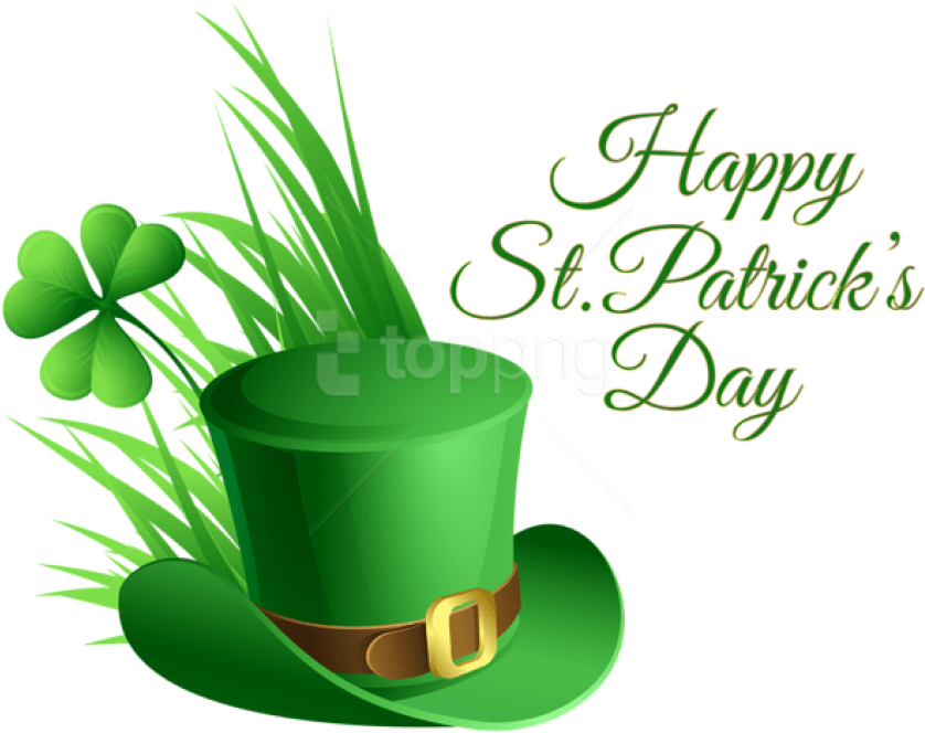 Free Png Download St Patricks Day Hat And Shamrock - St Patrick's Day 2019 Background Clipart (850x672), Png Download