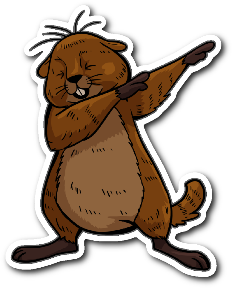Groundhog Day Funny Dabbing Dance Groundhog Sticker Clipart (1024x1024), Png Download