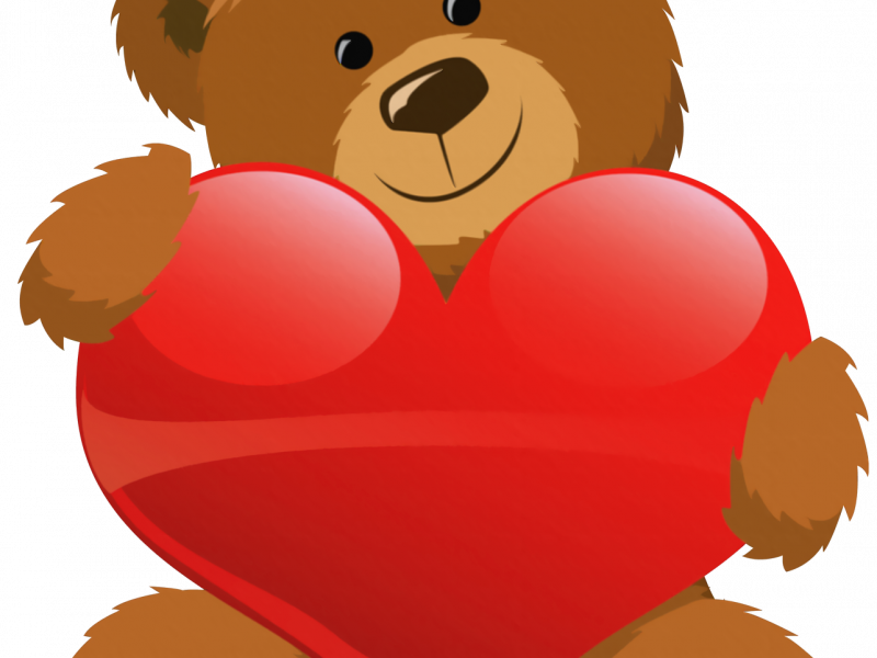 Teddy Bear Clip Art - Teddy Bear With Heart Cartoon - Png Download (800x600), Png Download