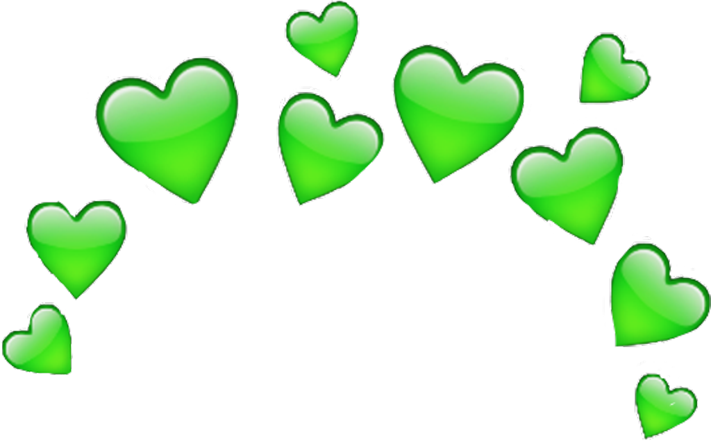 Download heart green greenheart freetoedit Blue Heart Emoji Crown Clipart (3986276