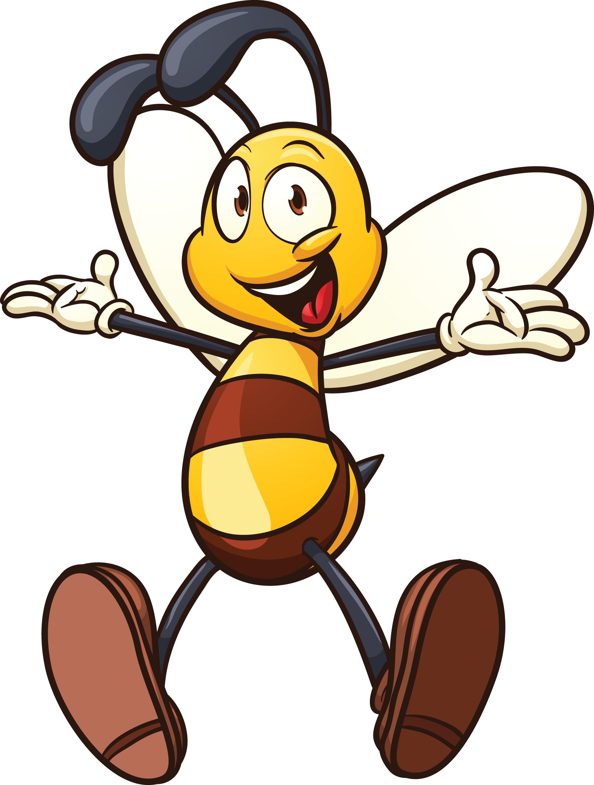 Fredericks Michelle Homepage Bee - Cartoon Bee Clipart (1940x2563), Png Download