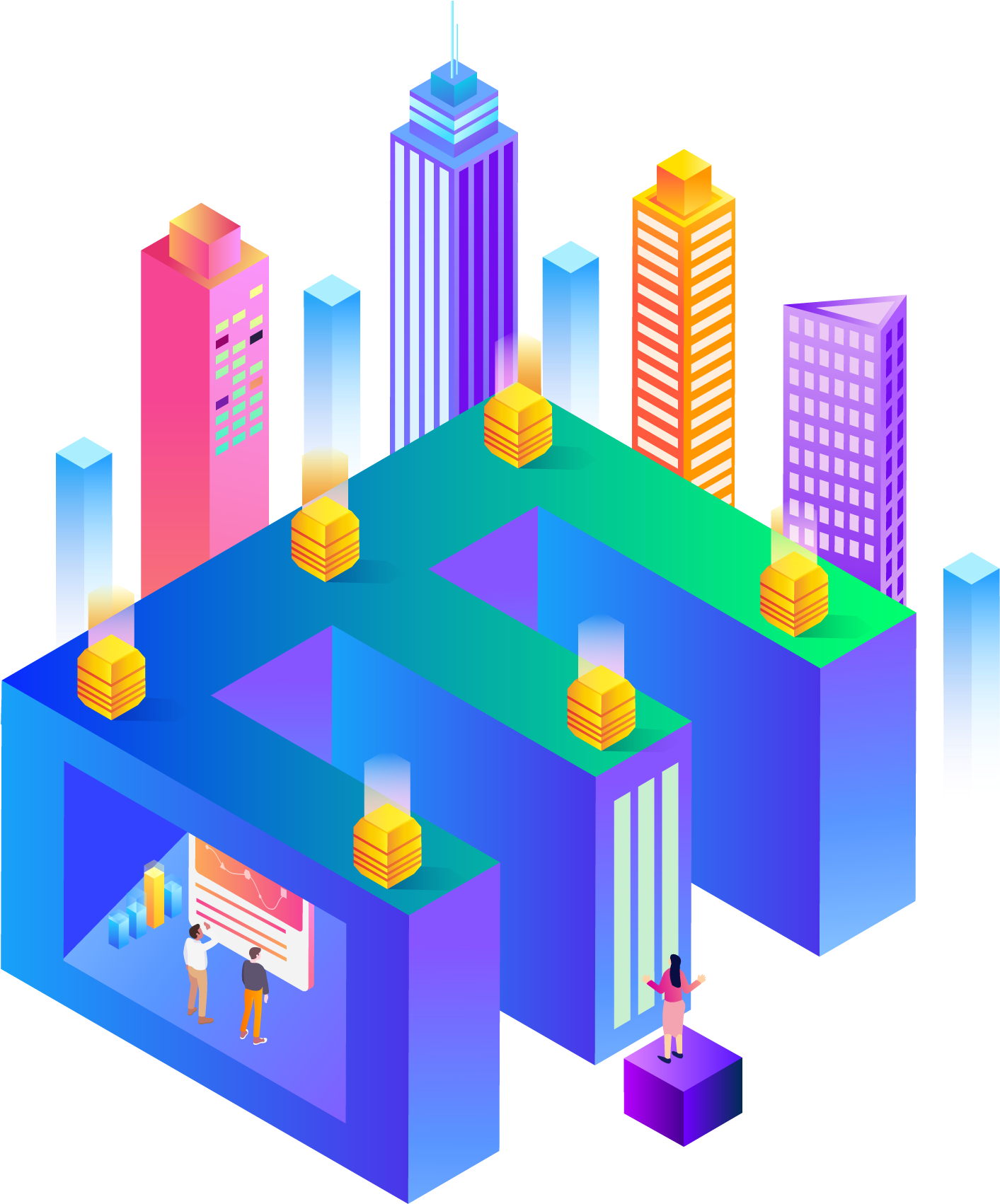 5d 2 Business Office Building Png And Vector Image Clipart (2000x2000), Png Download