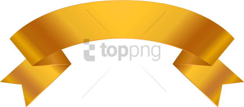 Free Png Ribbon Banner Png Image With Transparent Background - Png Clipart Transparent Gold Ribbon Banner Png (850x372), Png Download