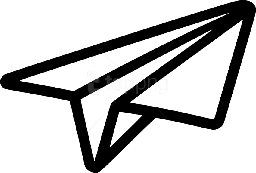 Free Png Download Black Shape Paper Plane Clipart Png - Paper Plane Clipart Transparent Png (850x575), Png Download