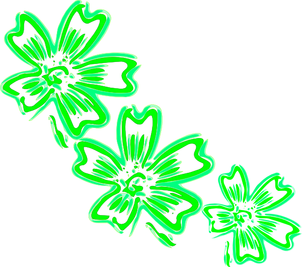 How To Set Use Three Flowers Green Svg Vector - Clip Art - Png Download (600x530), Png Download