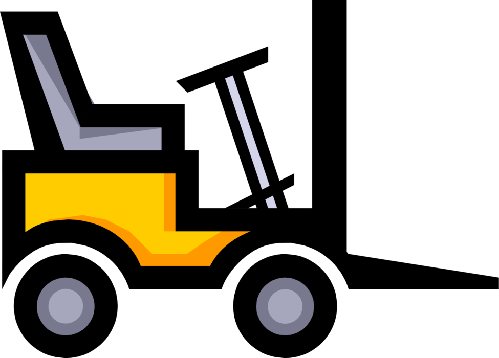 Truck Lifts Heavy Objects Image Illustration Of - Forklift Clipart (975x700), Png Download