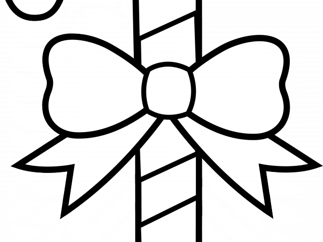 Candy Cane Clipart Row - Christmas Candy Cane Outline - Png Download (640x480), Png Download