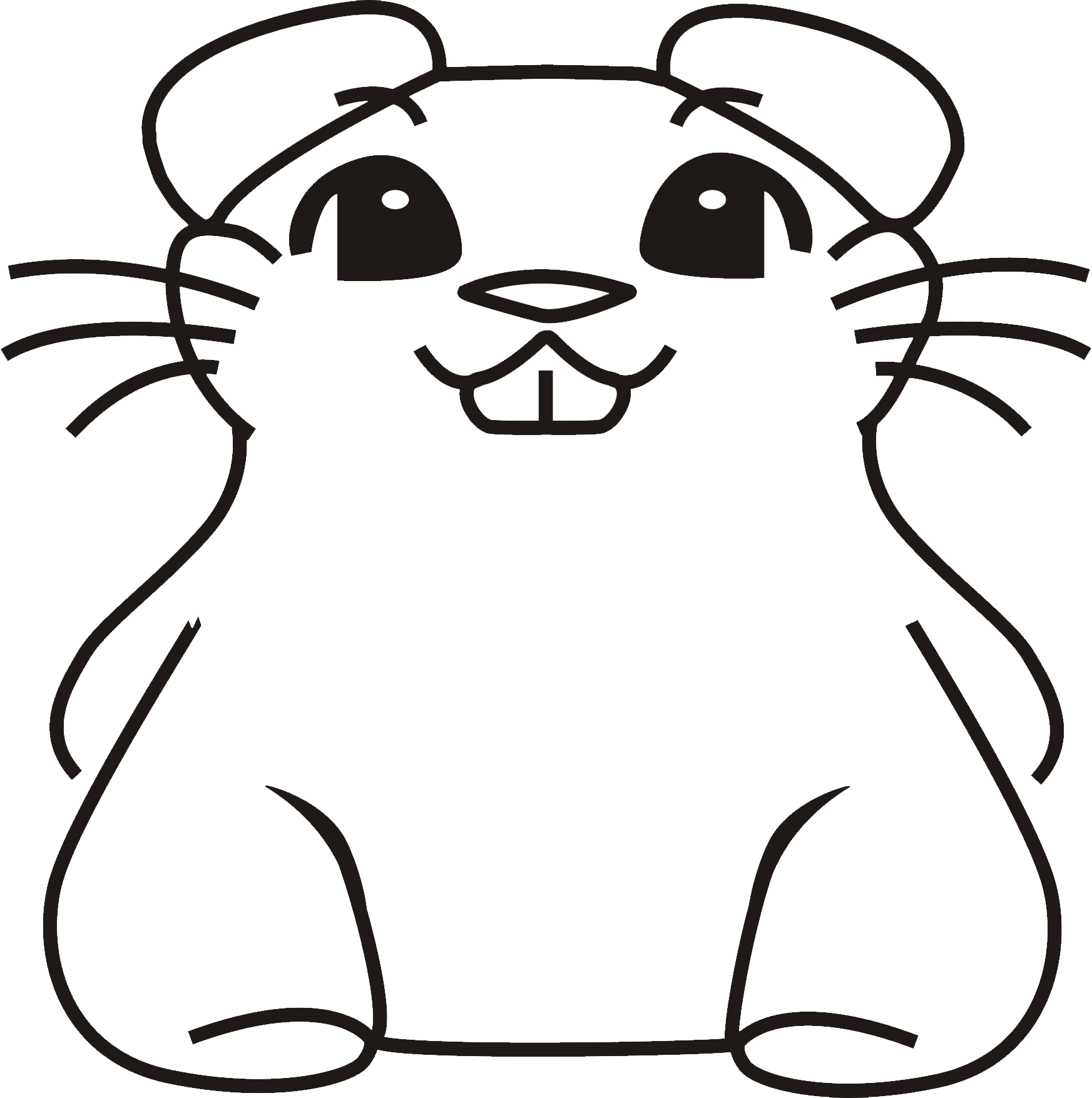 Computer Mouse Clip Art Black Figureblackmouse - Hamster - Png Download (1745x1754), Png Download