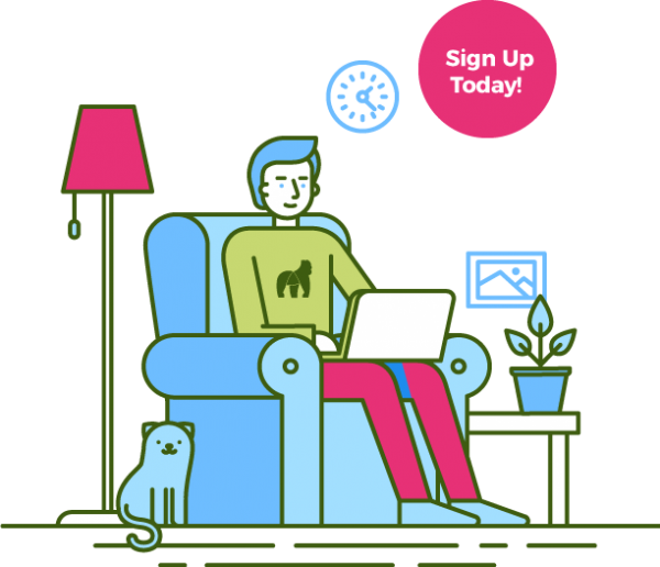 Your Solution Is Gorilla Swiftswitch - Cartoon Clipart (600x516), Png Download