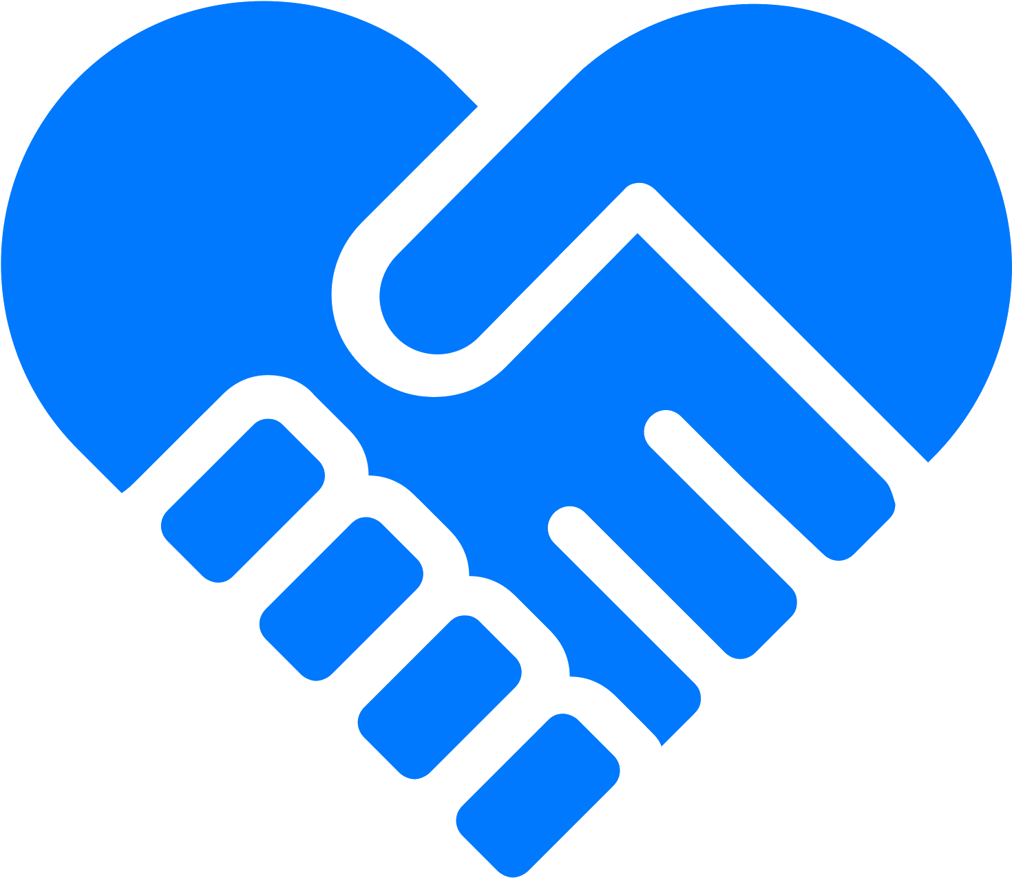 Heart Icons Handshake - Handshake Heart White Png Clipart (1470x1276), Png Download