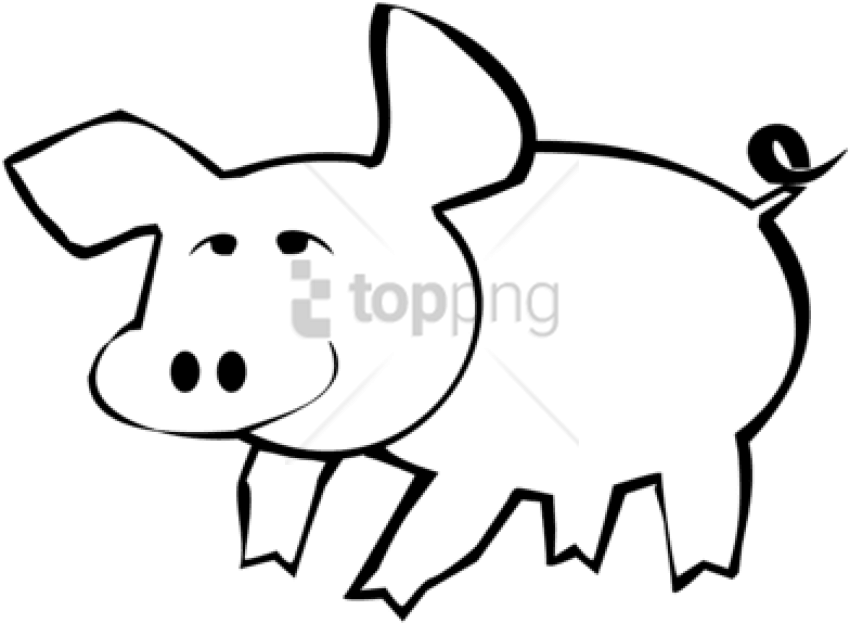 Free Png Outlines Of A Pig Png Image With Transparent - Outline Of Pig Clipart (850x623), Png Download
