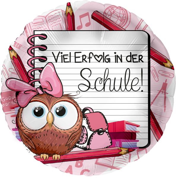 Folienballon Viel Erfolg In Der Schule Mädchen, 45см - Cartoon Clipart (600x600), Png Download