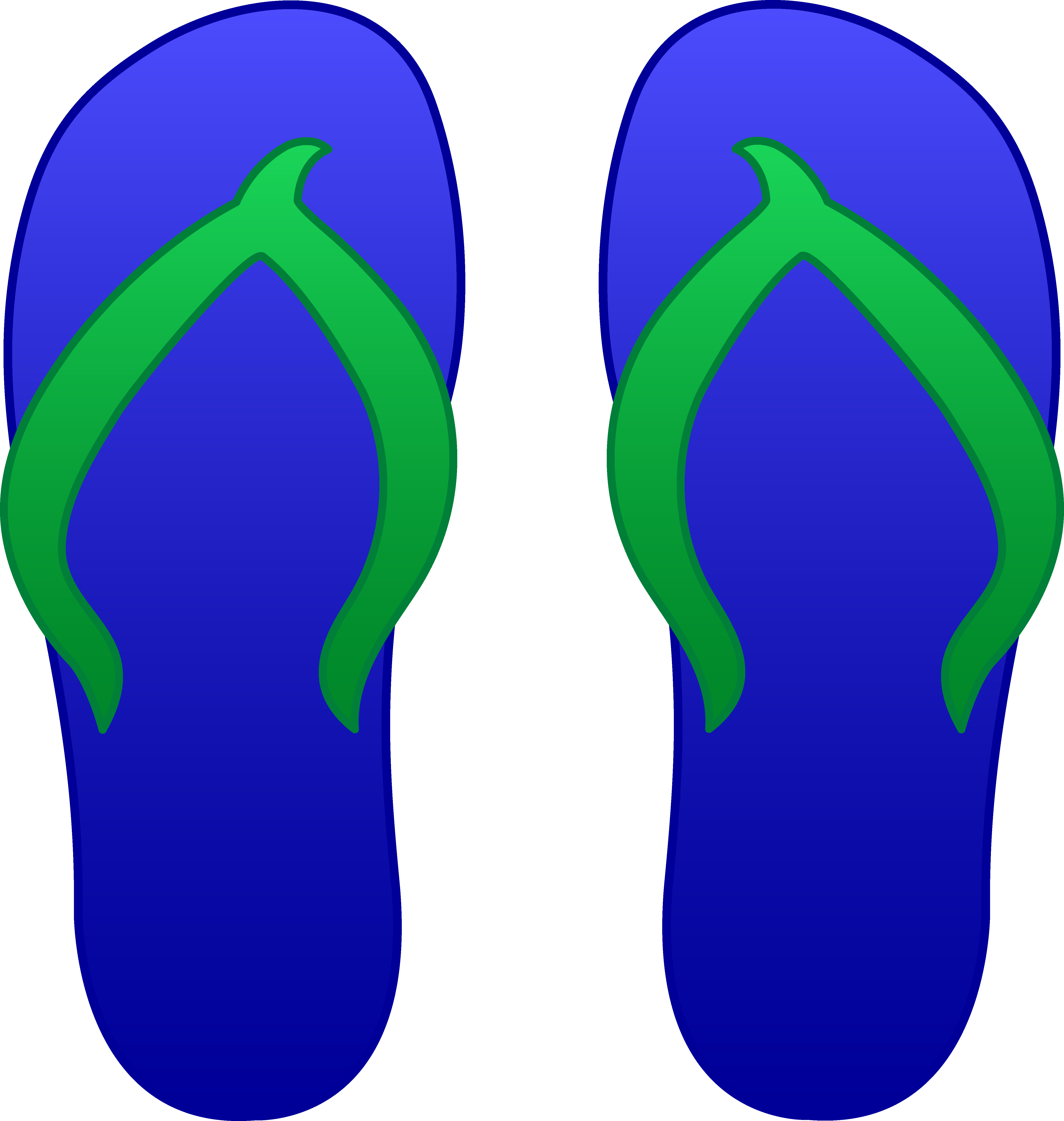 Blue Flip Flops Free Clip Art - Blue Flip Flop Clip Art - Png Download (5124x5398), Png Download