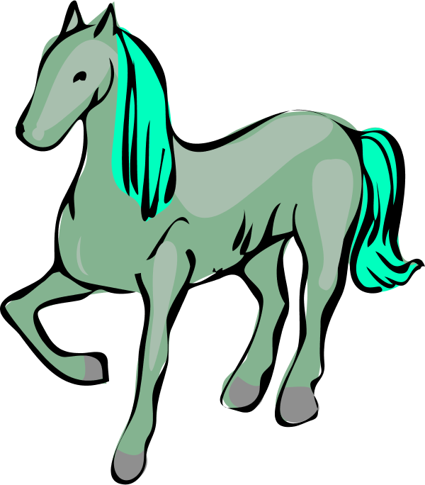 Green Horse Clipart - Custom Blond Hair Horse Shower Curtain - Png Download (600x684), Png Download