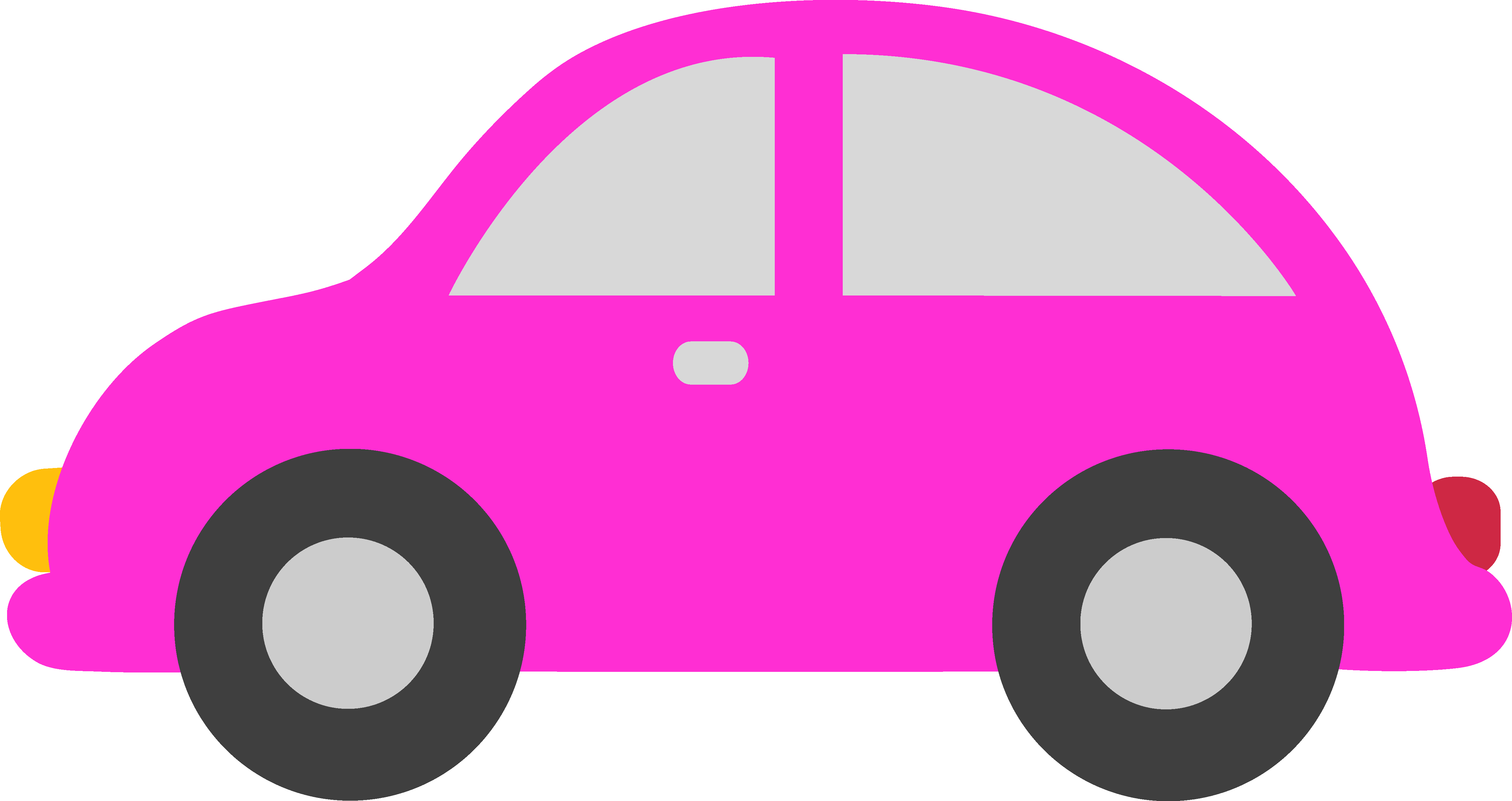 Simple Clipart Race Car - Pink Car Clipart - Png Download (4916x2605), Png Download