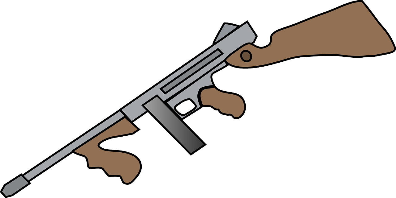Tommy Gun - Clipart Gun - Png Download (800x402), Png Download