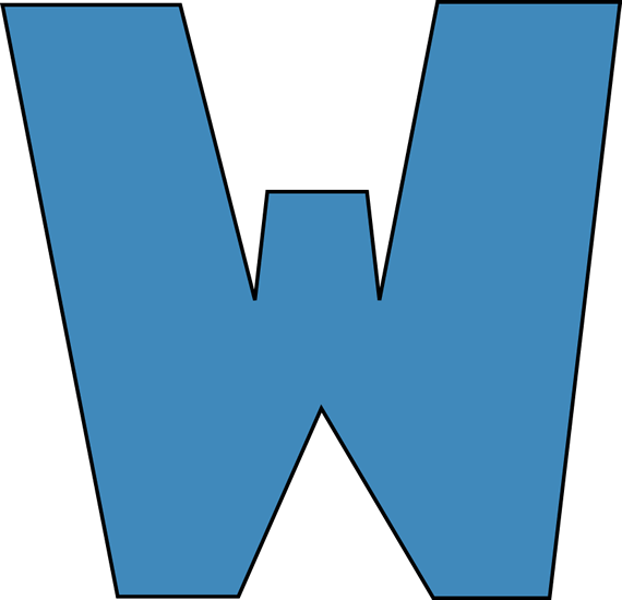 Alphabet Letters Clipart - Blue Letter W Clipart - Png Download (570x550), Png Download