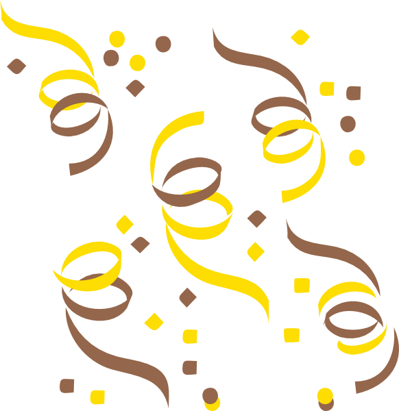 Black And Yellow Confetti Clipart (582x600), Png Download