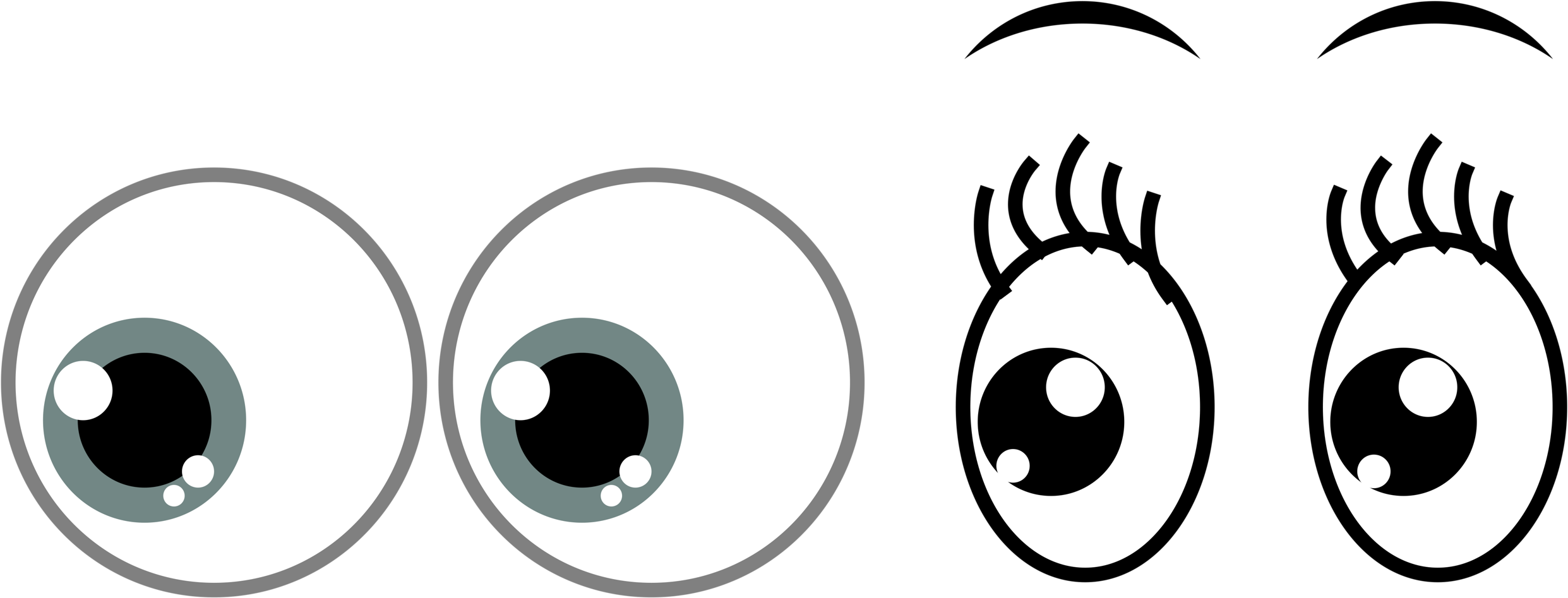 Яндекс - Фотки - 卡通 小 眼睛 Clipart (2560x1065), Png Download