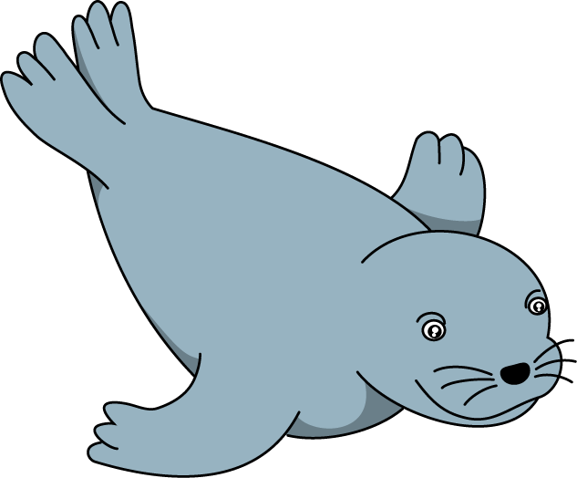 Sea Lion Clip Art - Blue Seal Clip Art - Png Download (633x524), Png Download