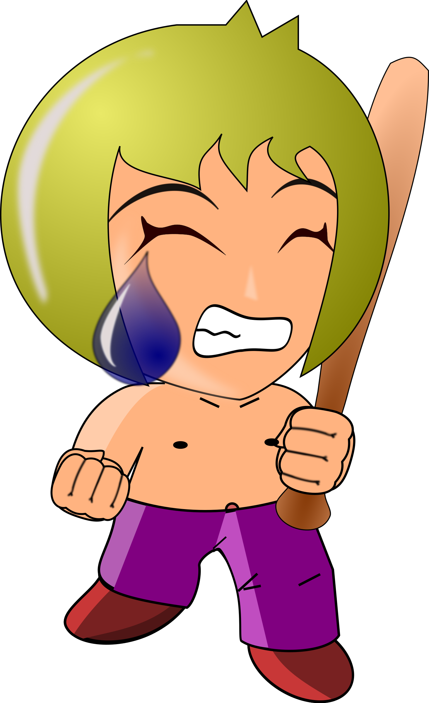 Girl Crying Mad Chibi Cartoon Comic - Clip Art - Png Download (600x985), Png Download